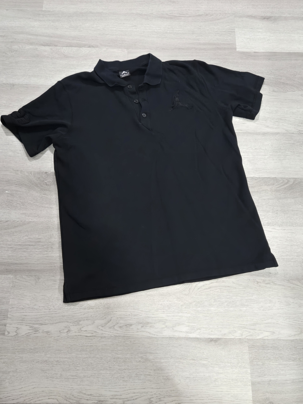 Jordan Black Short-Sleeve Polo with Subtle Jumpman